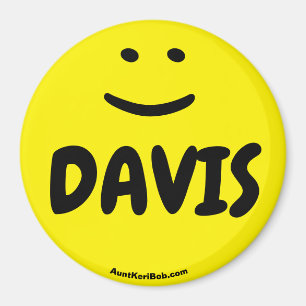 DAVIS gult leende magnet