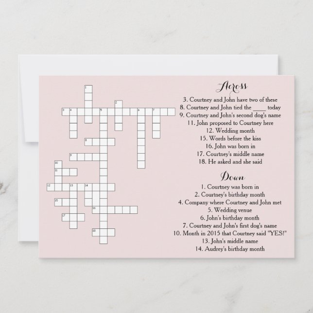 Davis + Harper Menu Card Inbjudningar (Framsida)