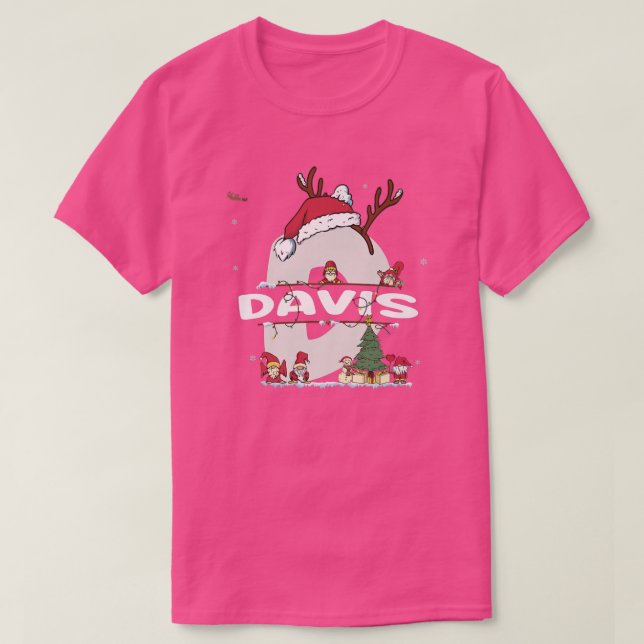 Davis jul w Davis Namn för lustig Julafton T Shirt (Design framsida)