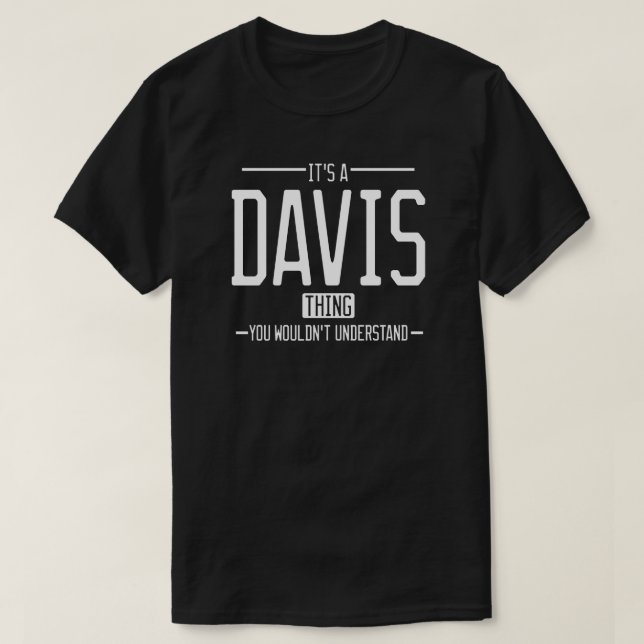 Davis lustiga efternamn, kul familj t shirt (Design framsida)