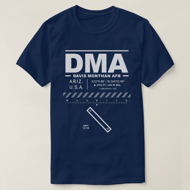 Davis-Monthan AFB Luft Force Base DMA T-Shirt (Design framsida)