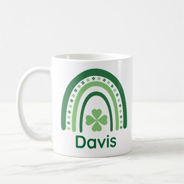 Davis Namn Klöver Boho Rainbow Kaffemugg (Vänster)