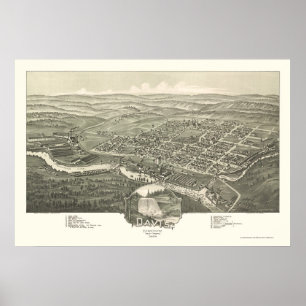 Davis panorama- karta för WV - 1898 Poster