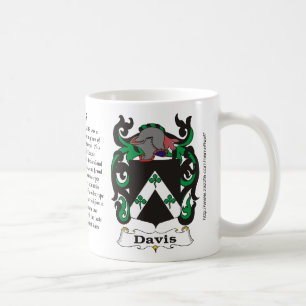 Davis, ursprung som, är menande och vapenskölden kaffemugg