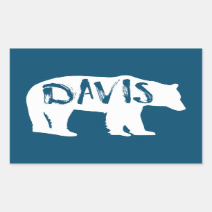 Davis Väster Virginia Bear Rektangulärt Klistermärke