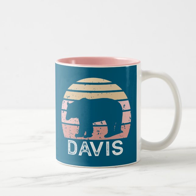 Davis West Virginia Retro Björn Två-Tonad Mugg (Höger)