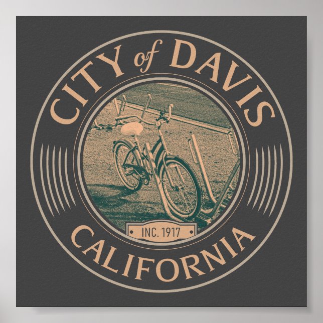 DAVIS YOLO CALIFORNIA - STADEN DAVIS CA POSTER (Framsidan)