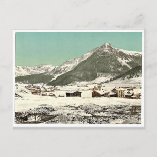 Davos, Dorfli och Seehorn, på vintern Grisons, Swi Vykort