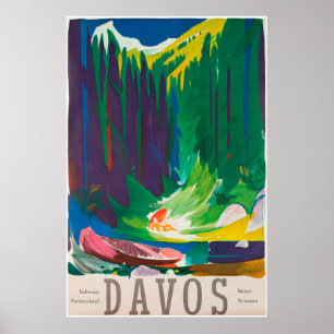Davos, Parsenn, Schweiz, Ski Poster