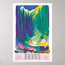 Davos Parsenn Schweiz Vintage Resorese Poster