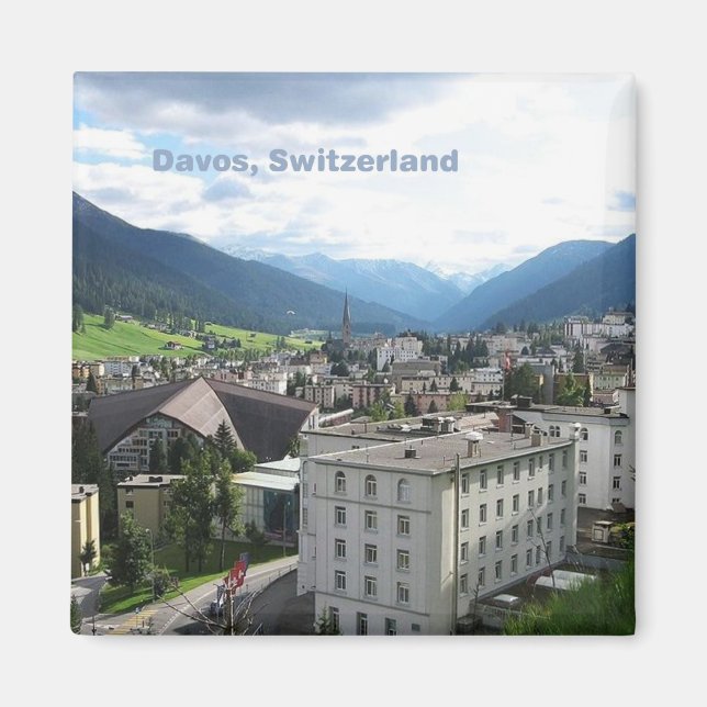 Davos Schweiz Photo Souvenir Fridge Magnets Magnet (Framsidan)
