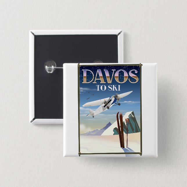 Davos Schweiz reseaffisch Knapp (Framsida & baksida)