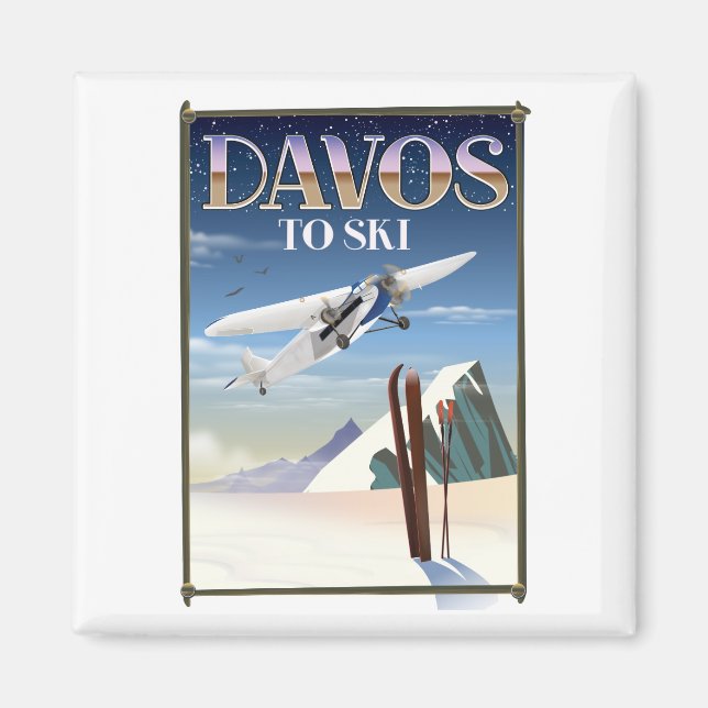 Davos Schweiz researesaffiche Magnet (Framsidan)