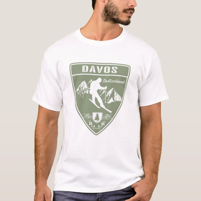 Davos Schweiz T Shirt (Framsida)