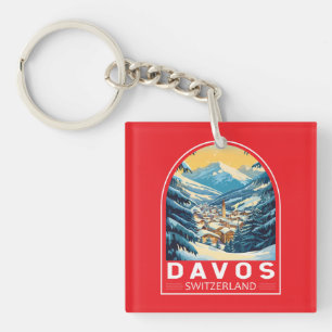 Davos Schweiz Travel Art Emblem
