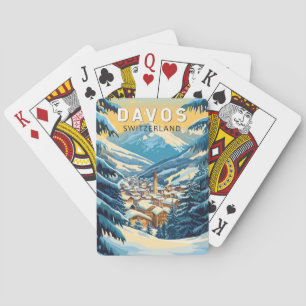 Davos Schweiz Travel Art Vintage Casinokort