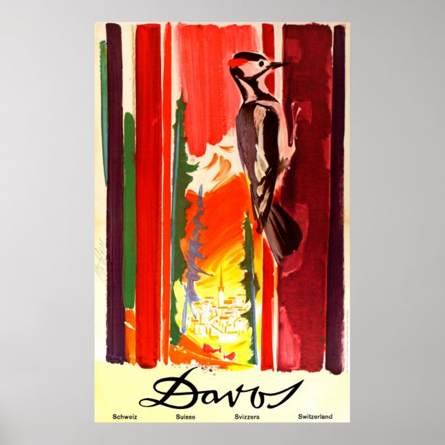 Davos Schweiz Vintage resor Poster (Framsidan)