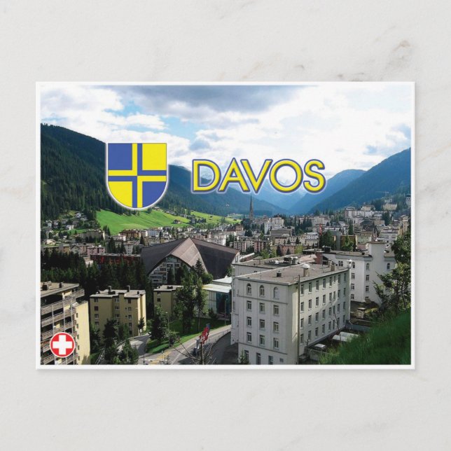 Davos - Schweiz vykort (Framsida)