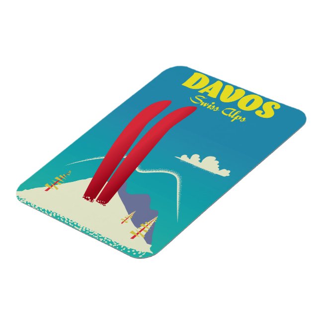 Davos Swiss Alpernas Magnet (Vänstra Sidan)