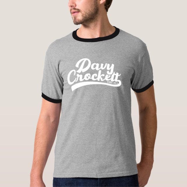 Davy Crockett 1786 - 1836 White Typography T Shirt (Framsida)