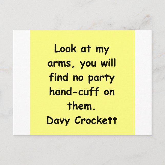 Davy crockett-citat vykort (Framsida)