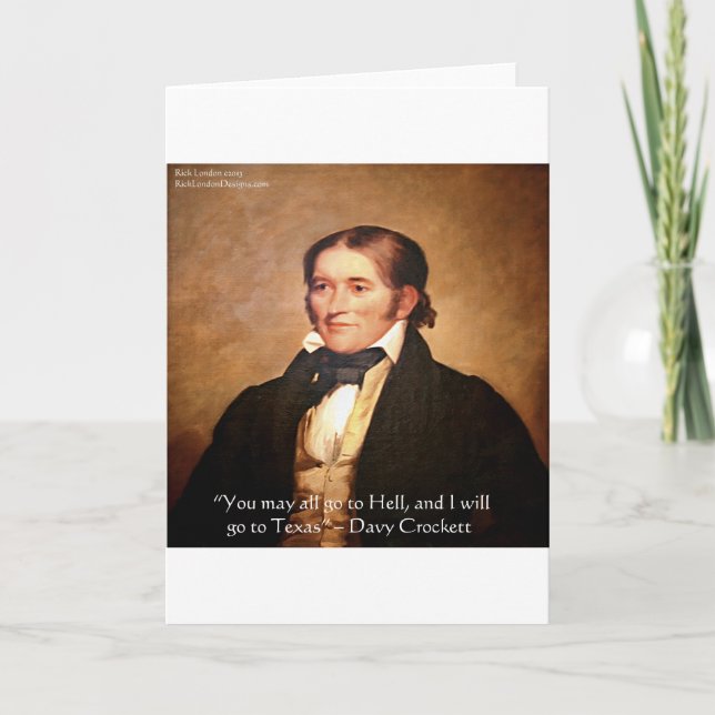 Davy Crockett ’Going to Texas’ Humor-offert Kort (Framsida)
