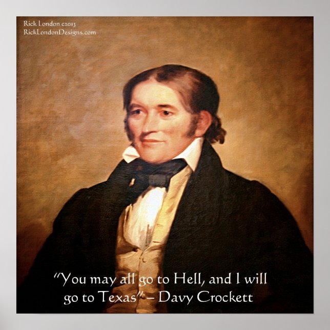 Davy Crockett "Going to Texas" Poster (Framsidan)
