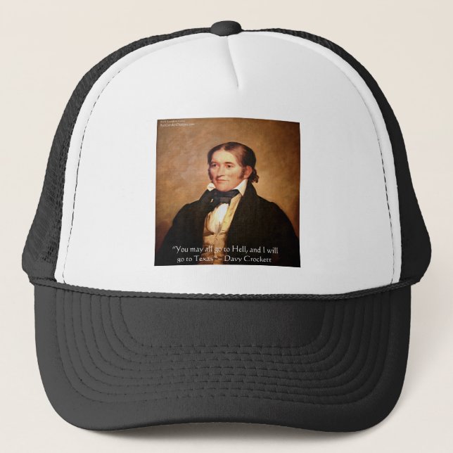 Davy Crockett "På väg till Texas" Humor Citat Keps (Framsida)