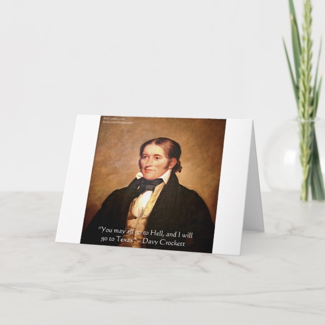 Davy Crockett "På väg till Texas" Humor Citat Kort (Framsida)