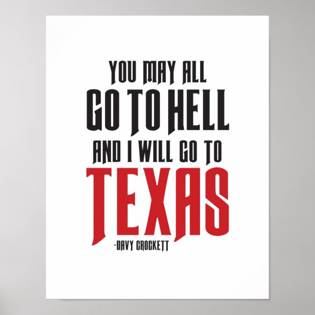 Davy Crockett Quote Texas Poster (Framsidan)