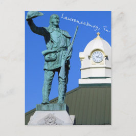 Davy Crockett Statue - Lawrenceburg, TN Vykort