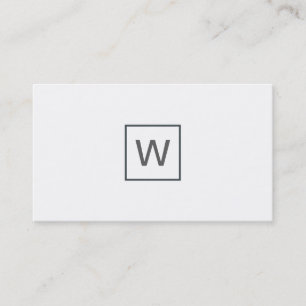 Davy Grått Monogram Square Visitkort