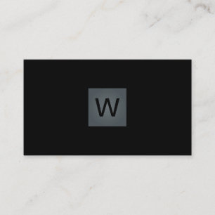 Davy Grått Monogram Square Visitkort