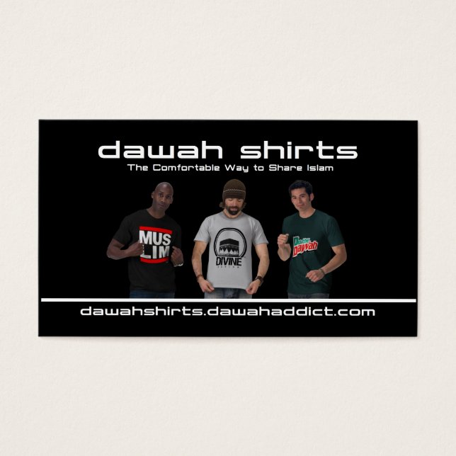 Dawah Shirts Black Visitkort (Framsidan)