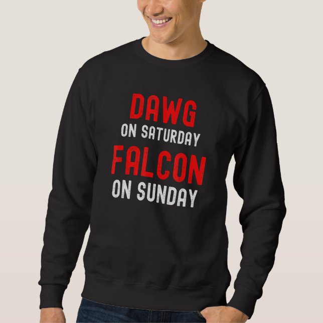 Dawg lördag Falcon Söndag-Atlanta-Dist Lång Ärmad Tröja (Framsida)