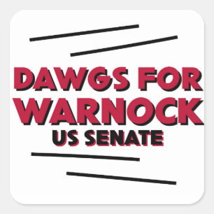 Dawgs for Warnock Sticker Lakan Fyrkantigt Klistermärke