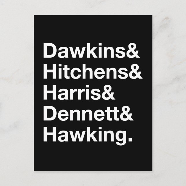 Dawkins&Hitchens&Harris&Dennett&Hawking - Science Vykort (Framsida)