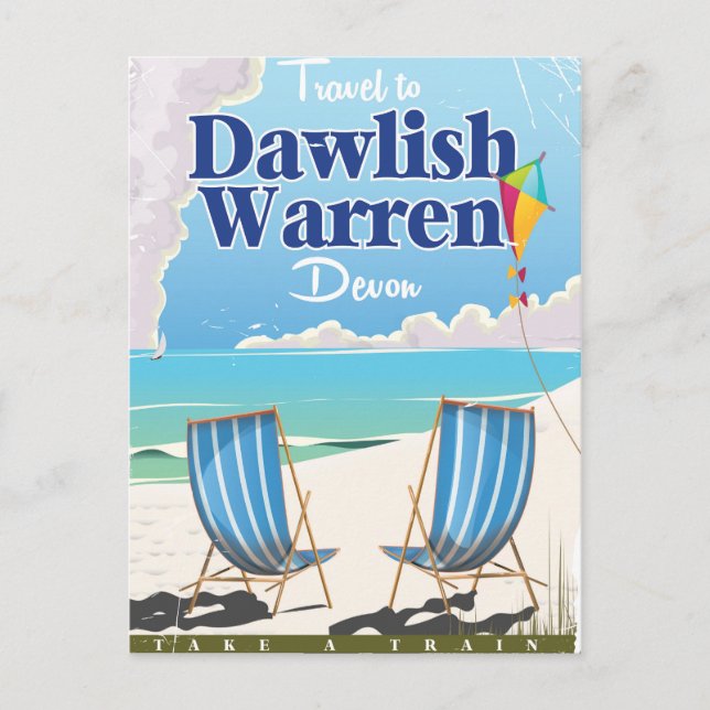 Dawlish Warren Devon vintage tågplakat Vykort (Framsida)