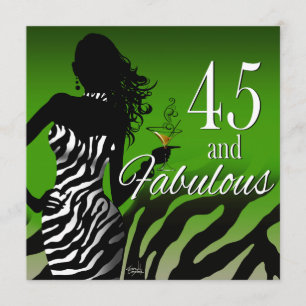 Dawn::ANPASSNINGSBAR: Bombshell Zebra 45:e födelse Kort