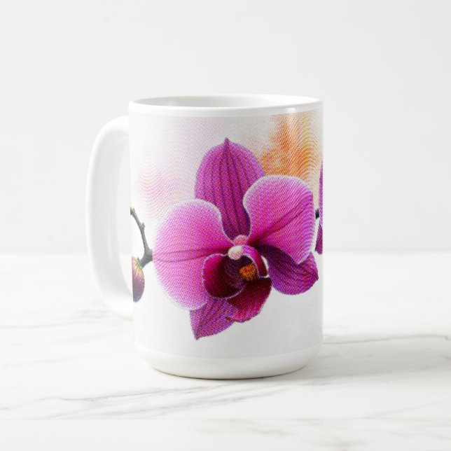 Dawn Bloom Orkidé Kaffemugg (Framsida vänster)