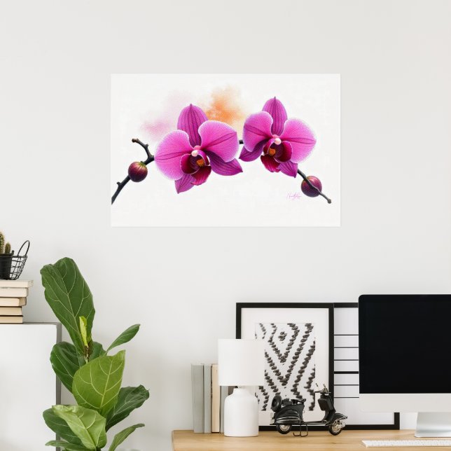 Dawn Bloom Orkidé Poster (Hemmakontoret)
