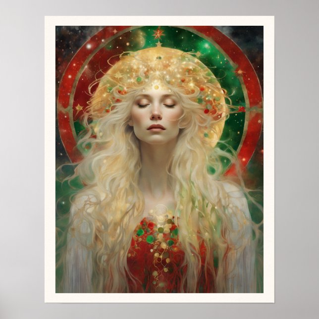"Dawn Dreaming of jul Art Nuevo Woman" Poster (Framsidan)