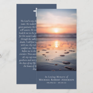 Dawn Ocean Photo Prayer Memorial Bookmark