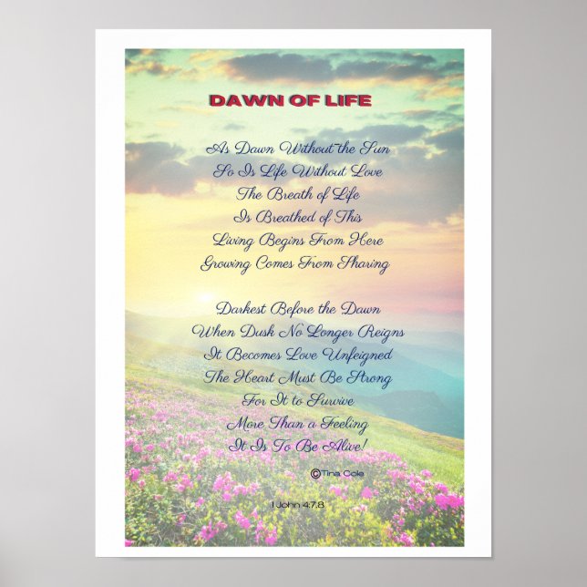 "Dawn of Life" Poetry Poster (Framsidan)