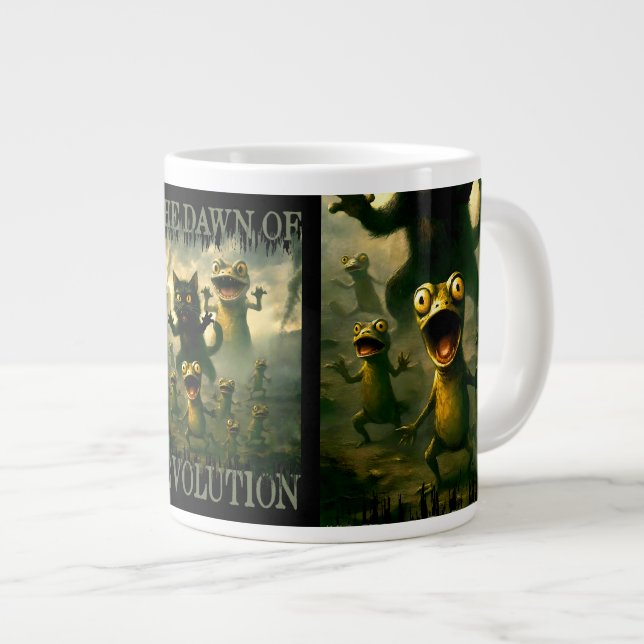 Dawn of revolution funny rebel cat lizard frogs jumbo mugg (Framsida höger)