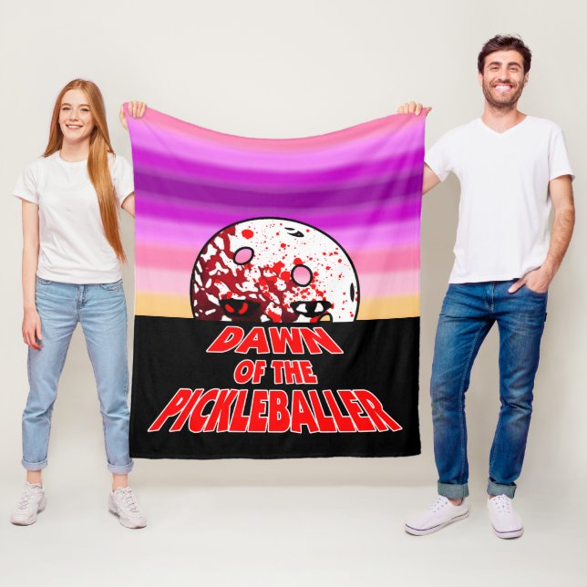 Dawn of the Pickleballer Halloween Horror Zombie Fleecefilt (På plats)