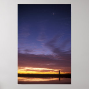 Dawn över Edgartown fyr Marthas Vineyard Poster