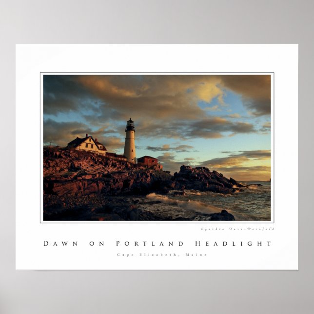 Dawn på Portland Headlight Poster (Framsidan)
