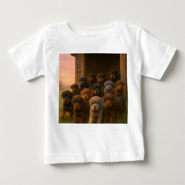 Dawn Parade: Rottweiler Puppies Emerging from the  T Shirt (Framsida)