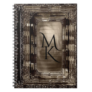Dawn Sable Elegant Monogram Anteckningsbok Med Spiral